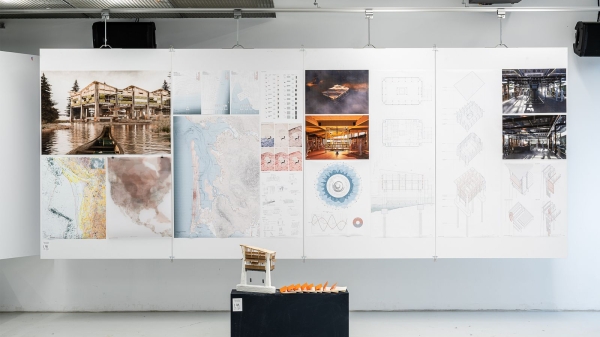 Ansicht der Posterpräsentation und eines Modells