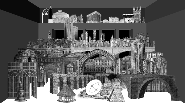 Skizze der Bank
von England in Ruinen