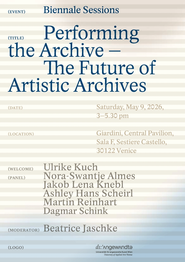 Poster with
                                          event title and details. Striped background.